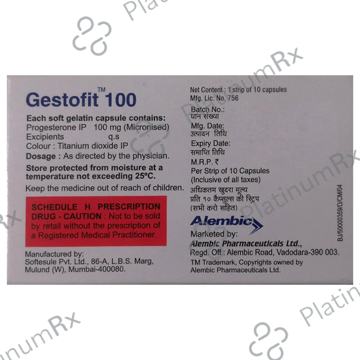 Gestofit 100mg Soft Gelatin Capsule 10s