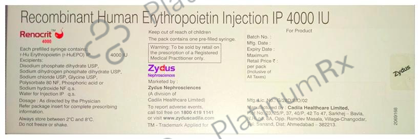 Renocrit 4000IU Injection 1s