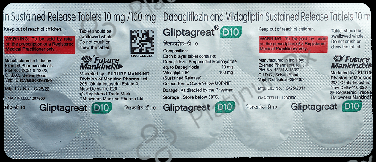 Gliptagreat D 10/100mg Tablet 10s