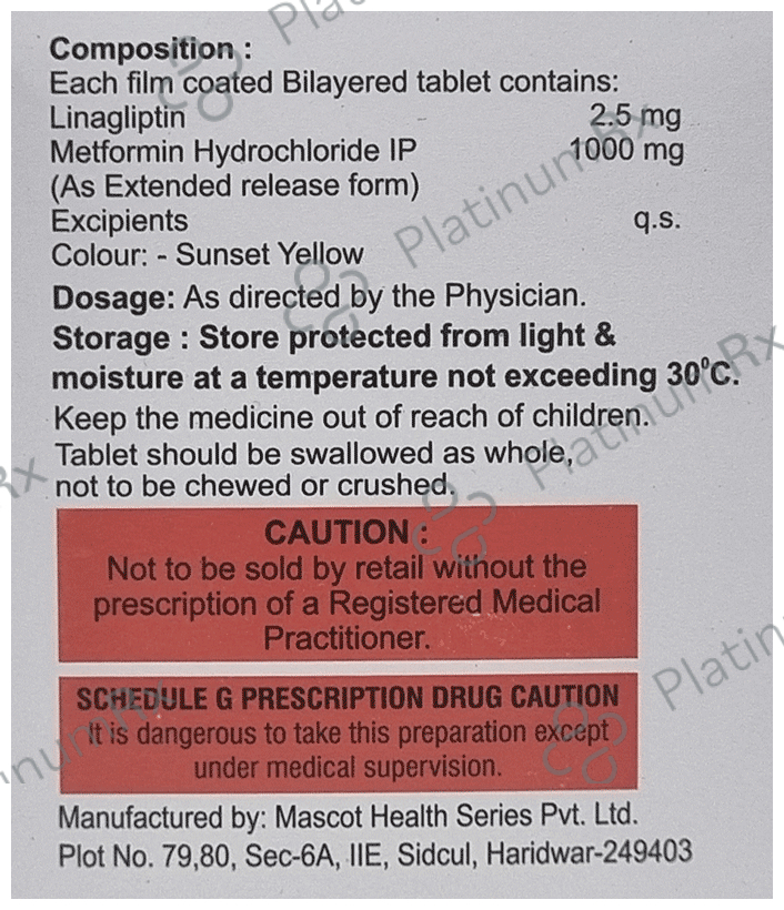 Linanext M ER 2.5/1000mg Tablet 10s