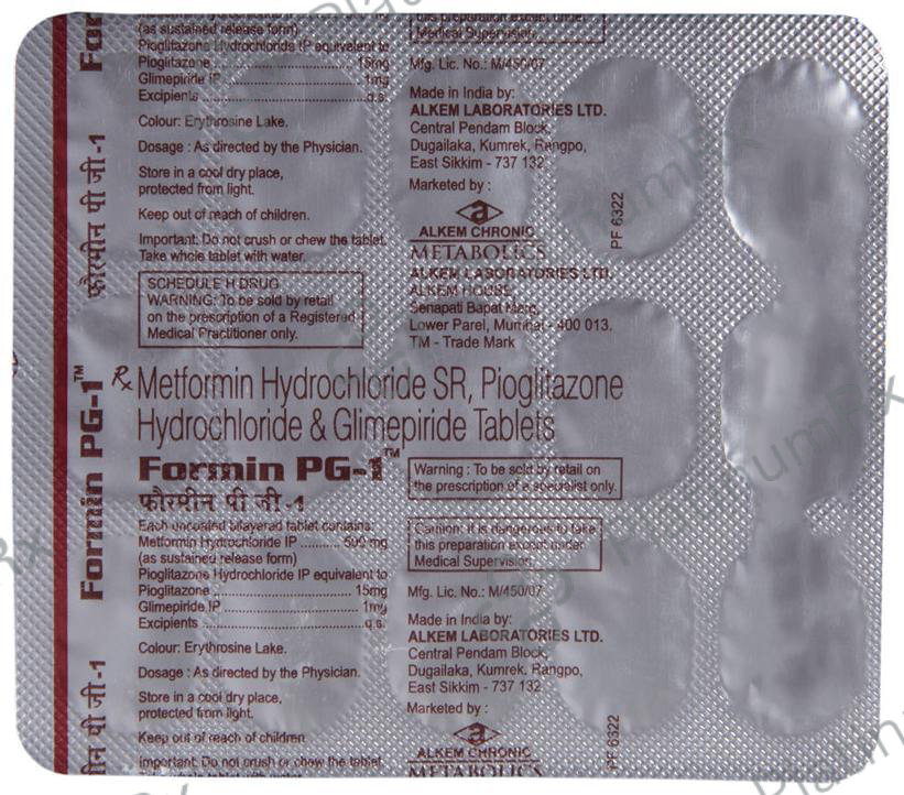 Formin PG 1/500/15mg Tablet SR 15s