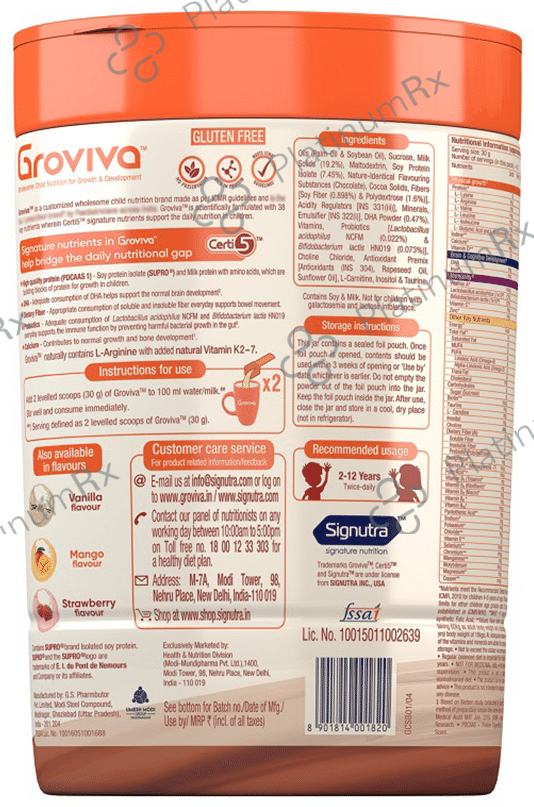 Groviva Child Nutrition Flavour Chocolate Powder 400gm