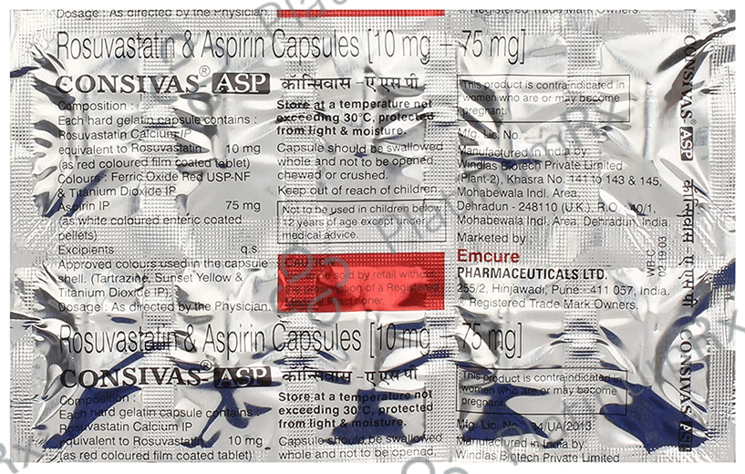 Consivas Asp 75/10mg Capsule 10s