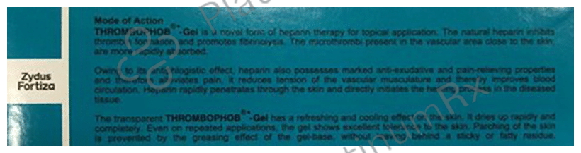 Thrombophob 2mg/50IU Gel 20gm