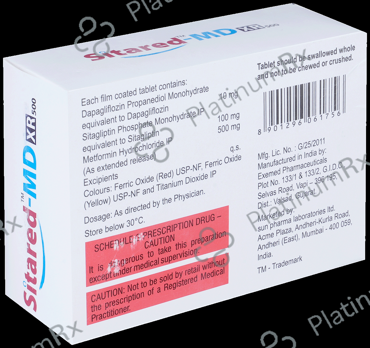 Sitared MD XR 10/500/100mg Tablet 7s