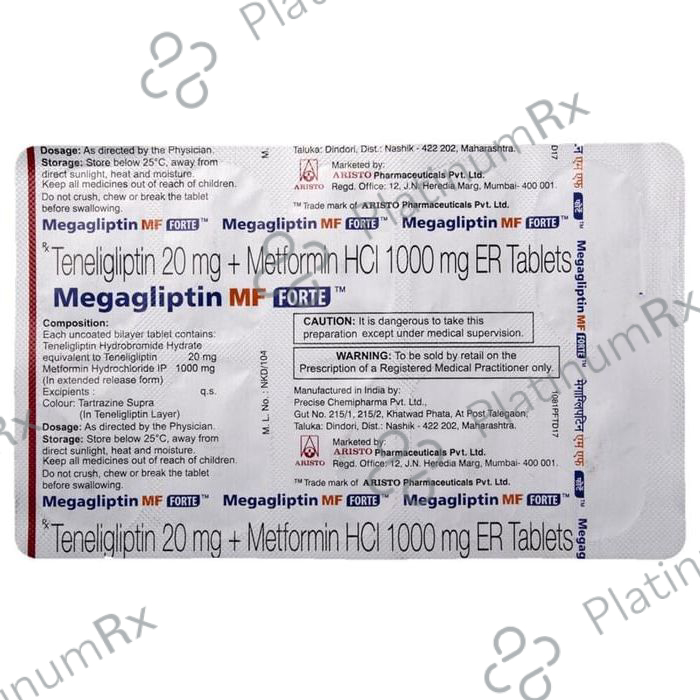 Megagliptin MF Forte 1000/20mg Tablet 10s