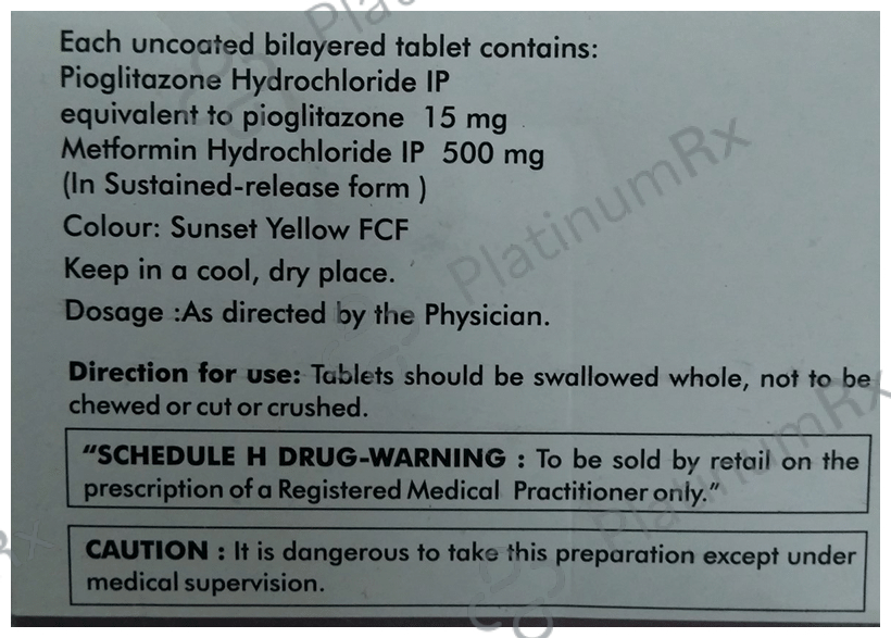 Pionorm M 500/15mg Tablet SR 10s