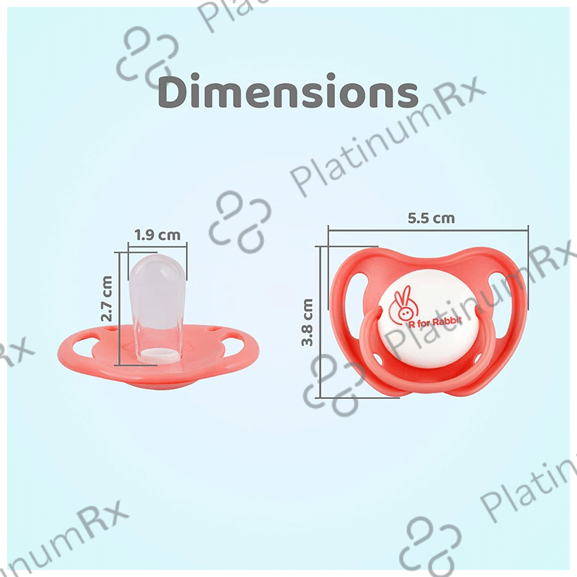 R for Rabbit Apple Pacifier Ultra Light Soft Silicone Nipple BPA-Free for Kids of 6 Months Pink