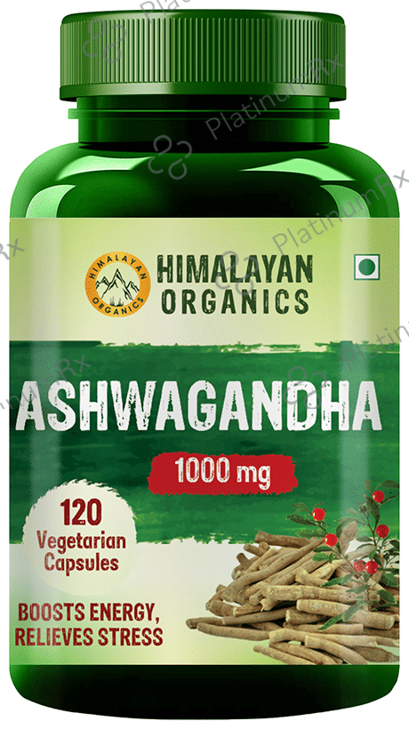 Himalayan Organics Ashwagandha 1000mg Vegetarian Capsule 120 vegicaps