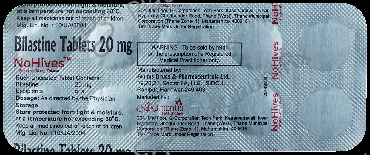 Nohives 20mg Tablet 10s