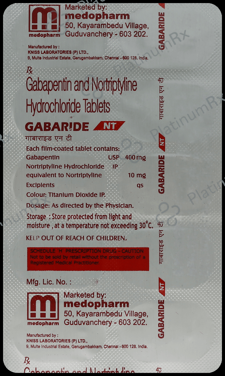 Gabaride NT 400 mg/10 mg Tablet
