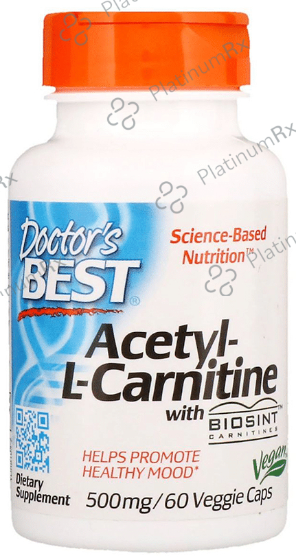 Doctor's Best Acetyl-L-Carnitine with Biosint 500mg Veggie Capsule - Promotes Healthy Mood 60 vegicap