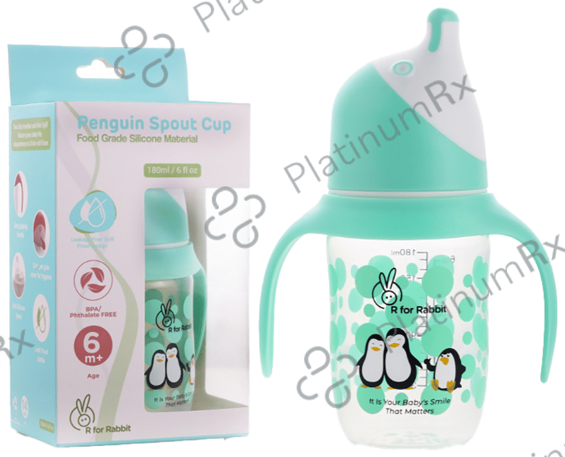 R for Rabbit Penguin Spout Cup Green