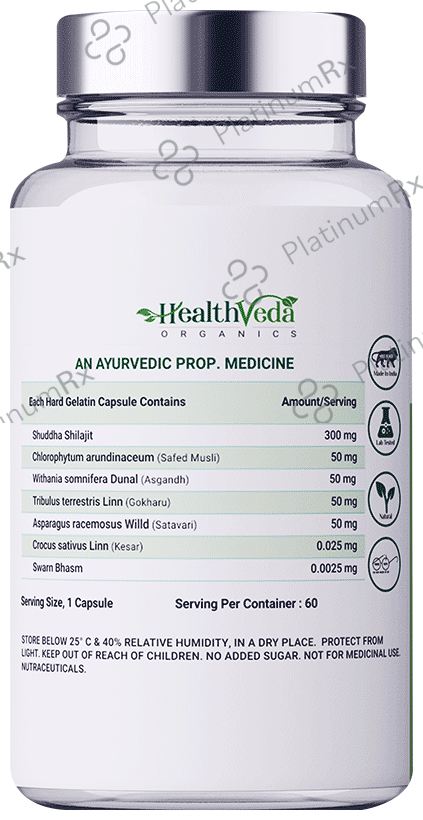 HealthVeda Organics Gold Shilajit Capsule for Stamina, Vitality & Strength Capsule