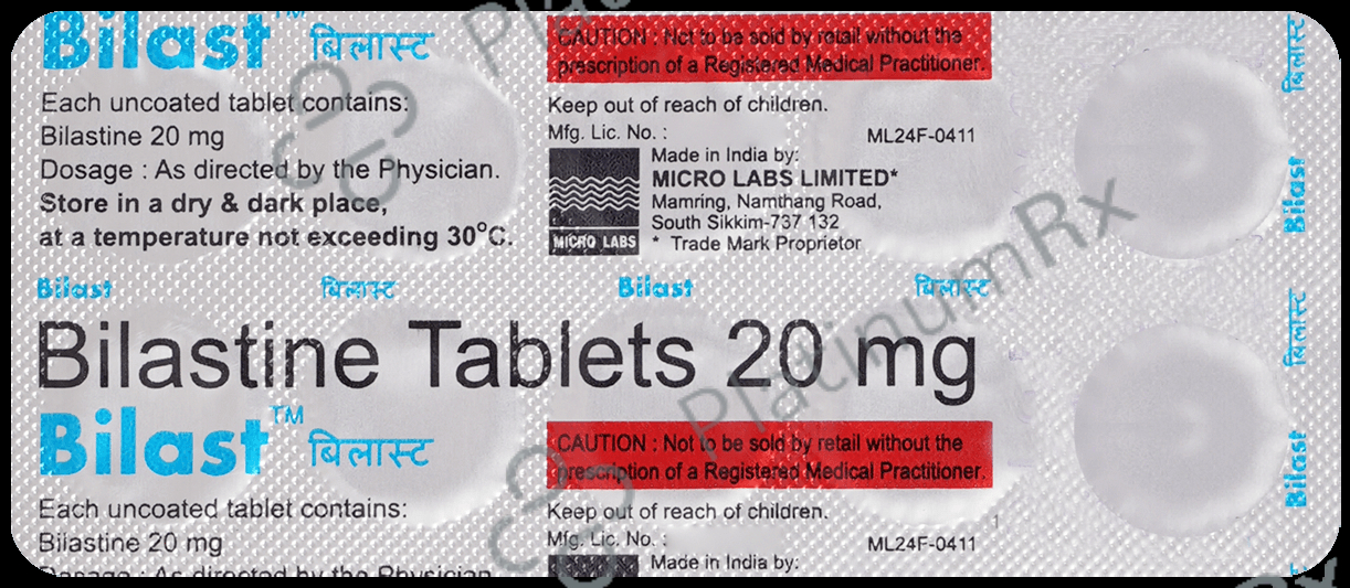 Bilast 20mg Tablet 10s