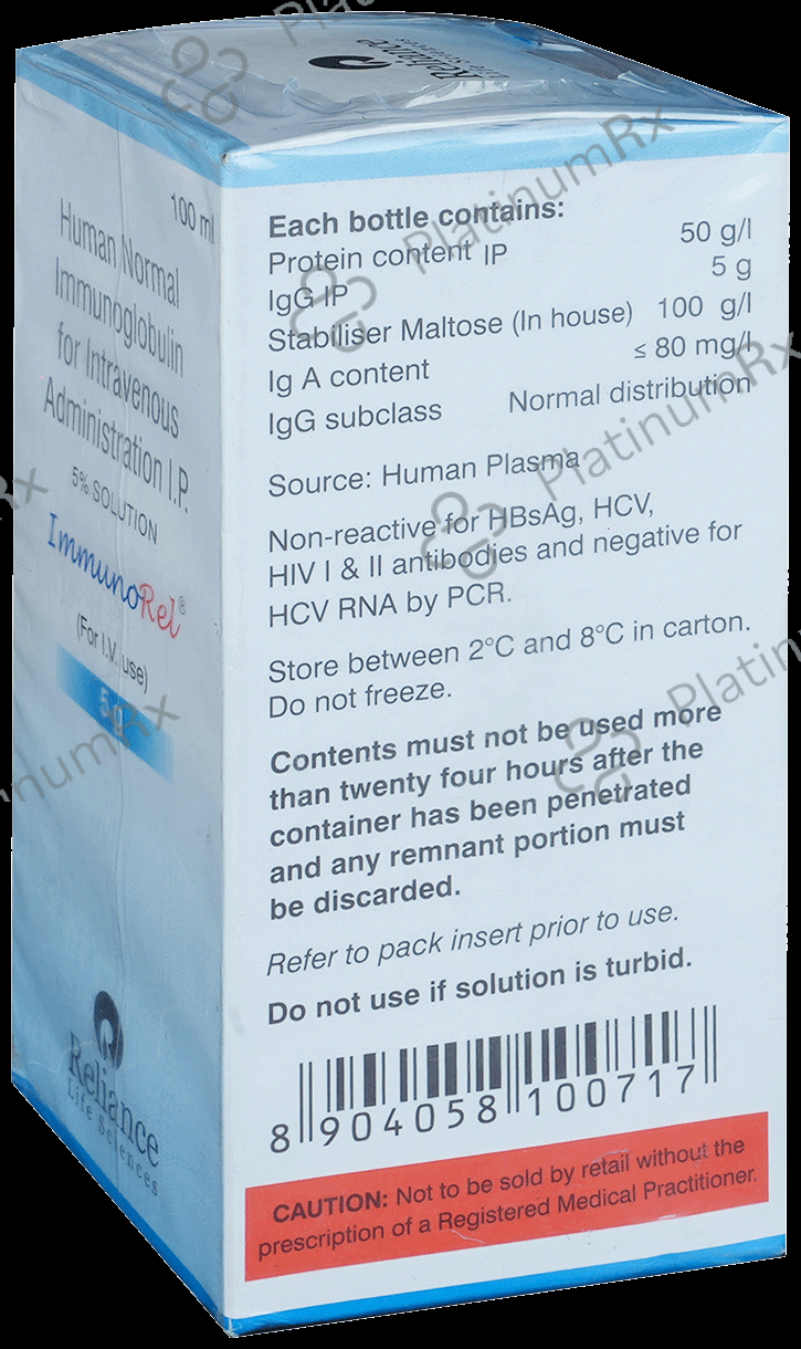 Immunorel 5gm Solution for Infusion 100 Solution for Infusion