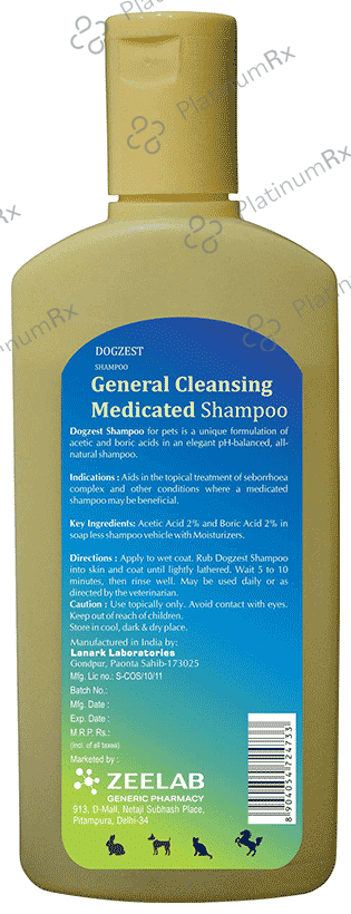 Zee Laboratories General Cleansing Medicated Pet Shampoo