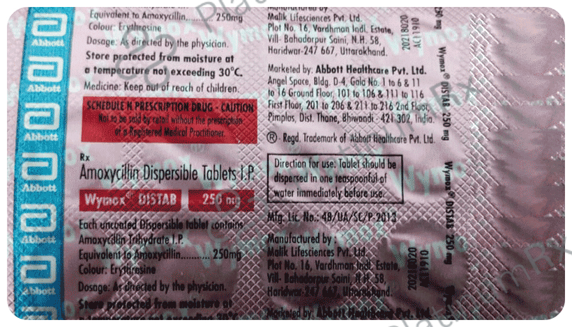 Wymox 250mg Tablet DT