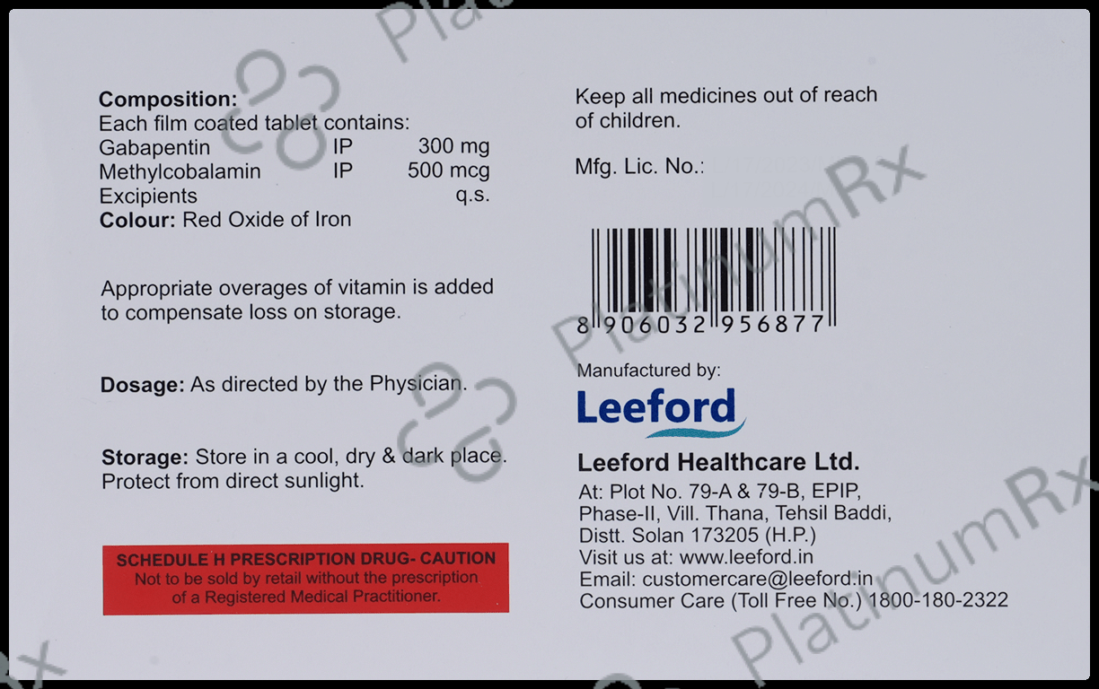 Gabanyl 300mg/500mcg Tablet