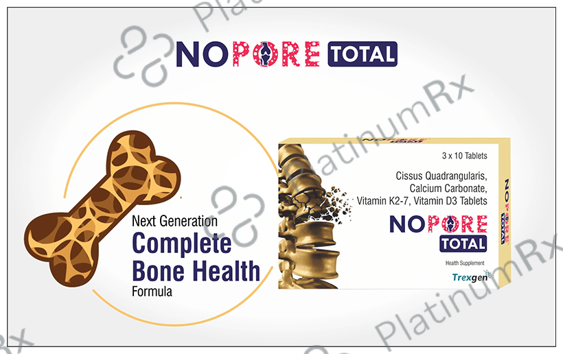 Trexgen Nopore Total Cissus Calcium D3 & K2 Tablet