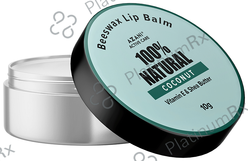 Azani Active Care 100% Natural Coconut Vitamin E & Shea Butter Beeswax Lip Balm