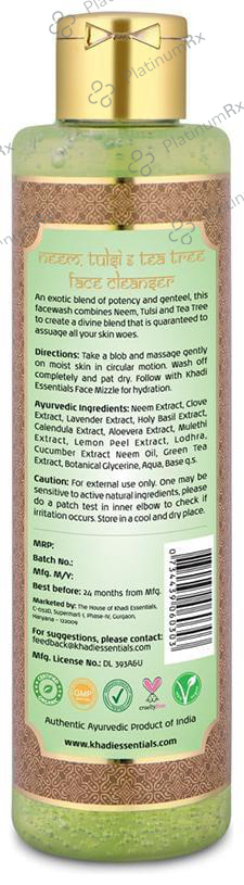 Khadi Essentials Neem, Tulsi & Tea Tree Face Cleanser