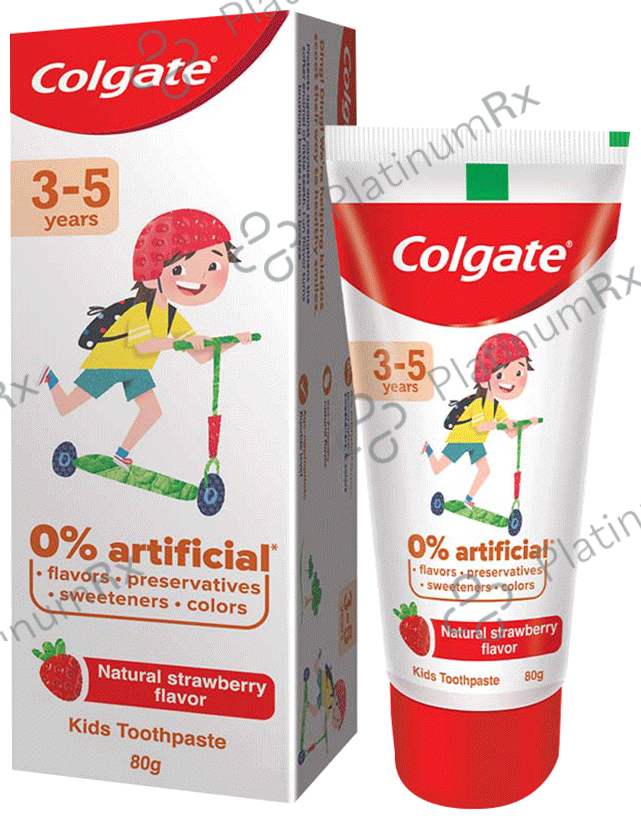 Colgate Kids (3 5 Years) Flavour Natural Strawberry Toothpaste 80gm