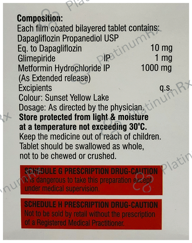Glimisave DM 10/1/1000mg Tablet 10s
