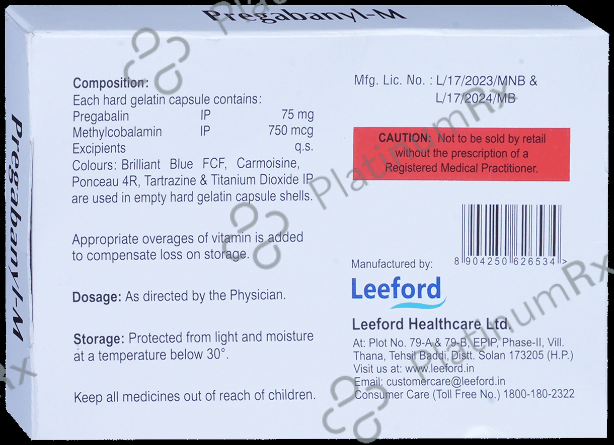 Pregabanyl M 750mcg/75mg Capsule 10s