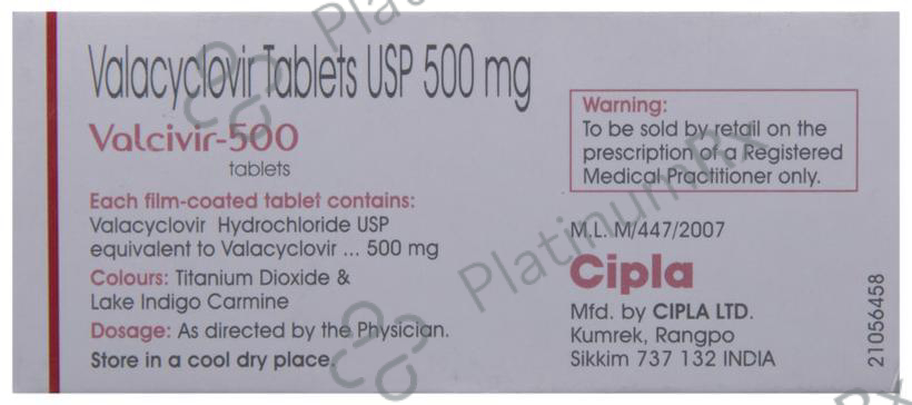 Valcivir 500mg Tablet 3s