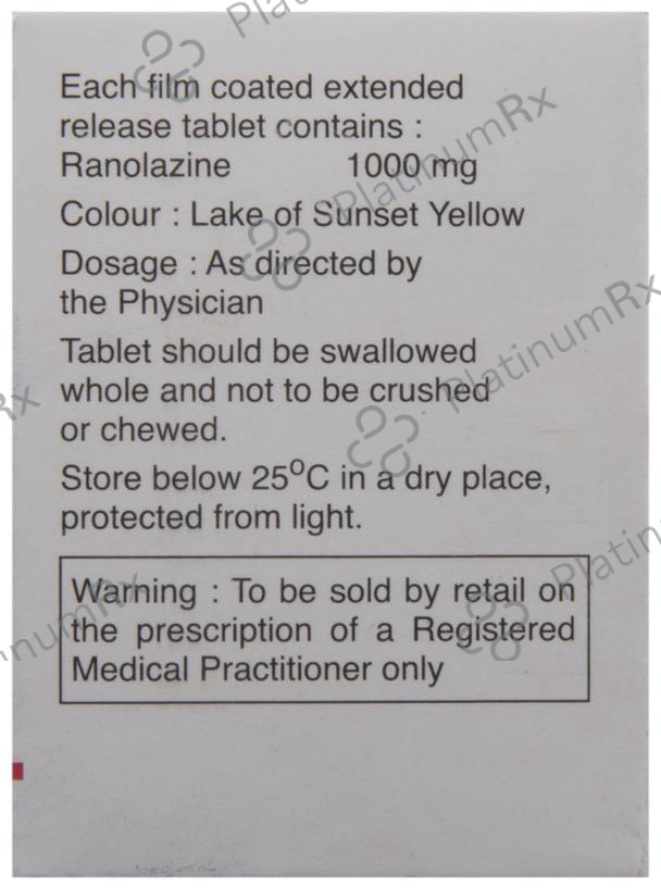 Ranolaz OD ER 1000mg Tablet 10s