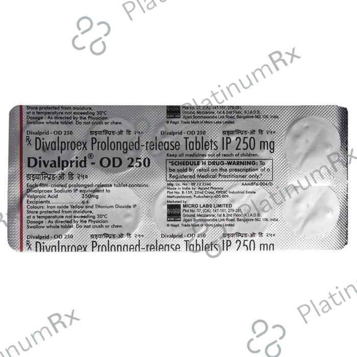 Divalprid 250mg OD Tablet PR 10s