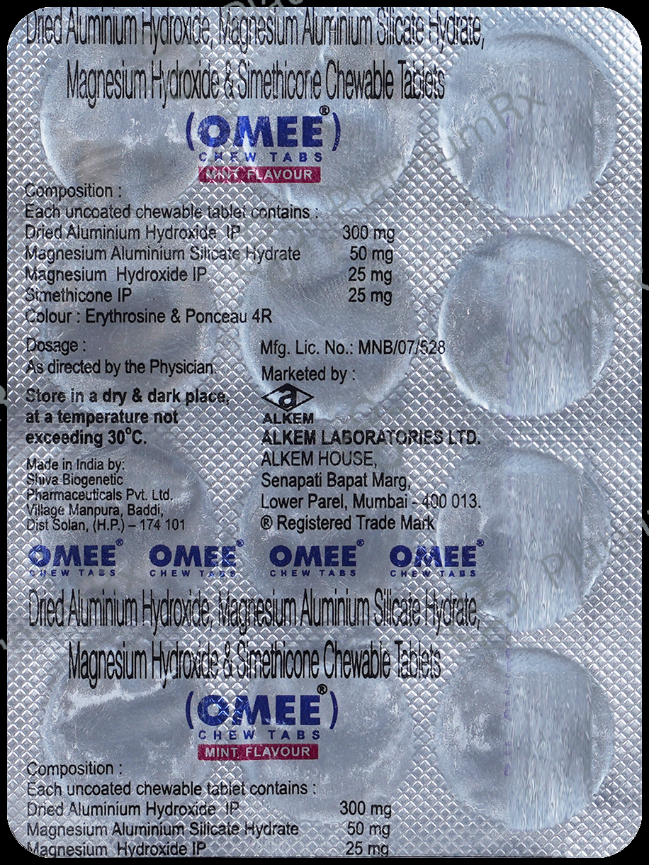 Omee Mint Chewable Tablet 12s