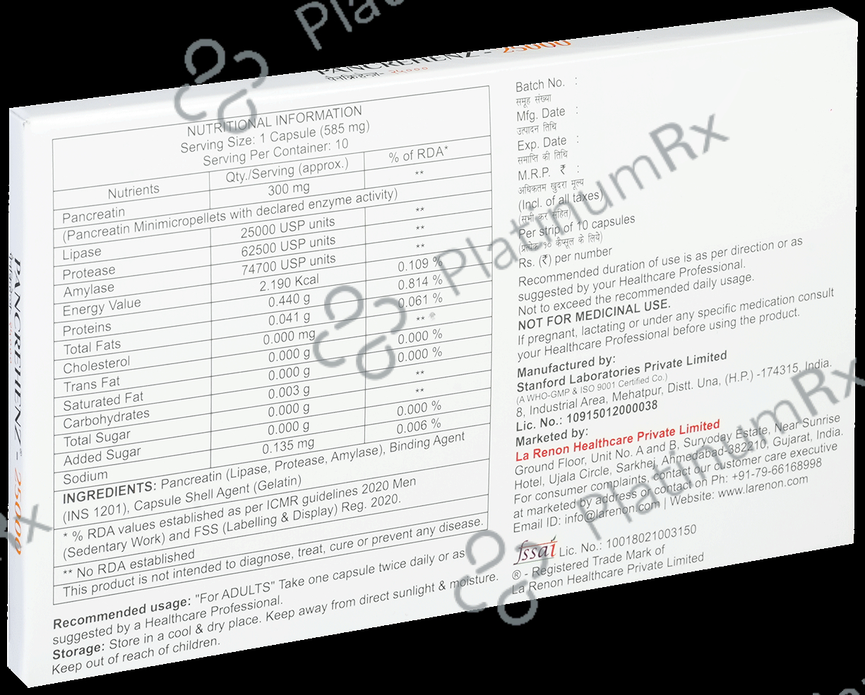 Pancrehenz 25000 Capsule 10s