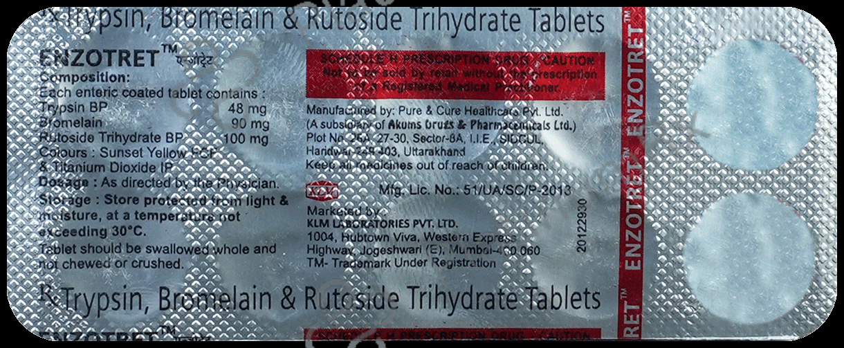 Enzotret 90mg/48mg/100mg Tablet