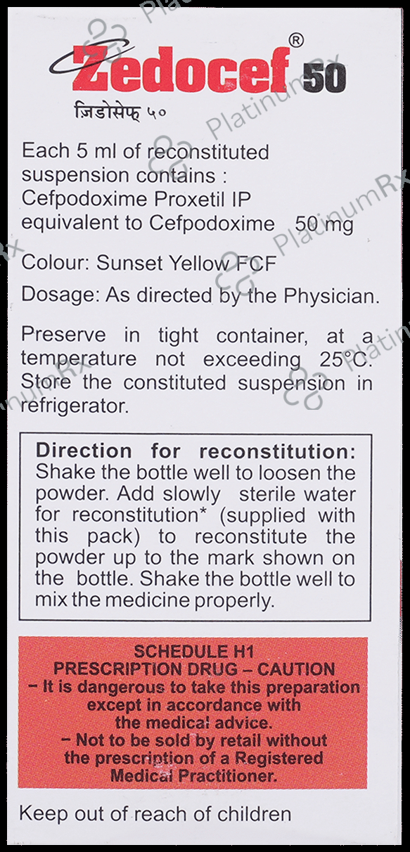 Zedocef 50mg Syrup