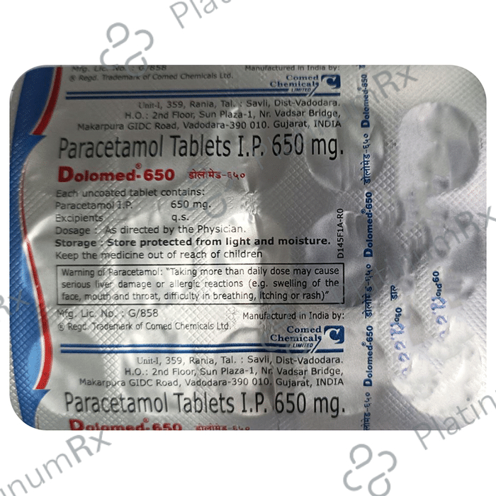 Dolomed 650mg Tablet 10 Tablet