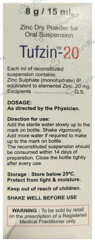 Tufzin 20 Oral Suspension Mango