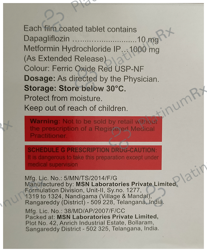 Gluxit M 10 Forte 10/1000mg Tablet ER 10s