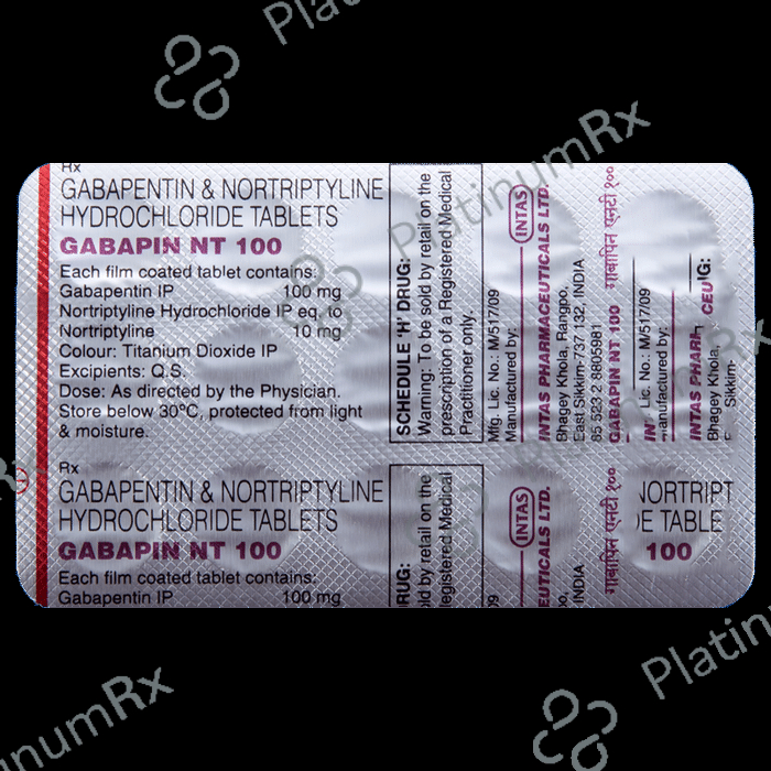 Gabapin NT 100/10mg Tablet 15s