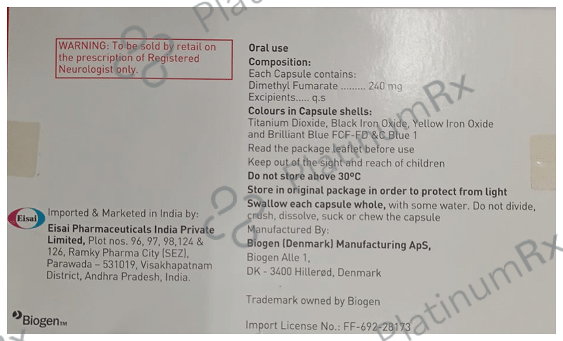 Tecfidera 240mg Capsule DR