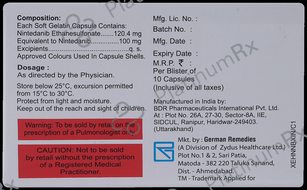 Nindev 100mg Soft Gelatin Capsule