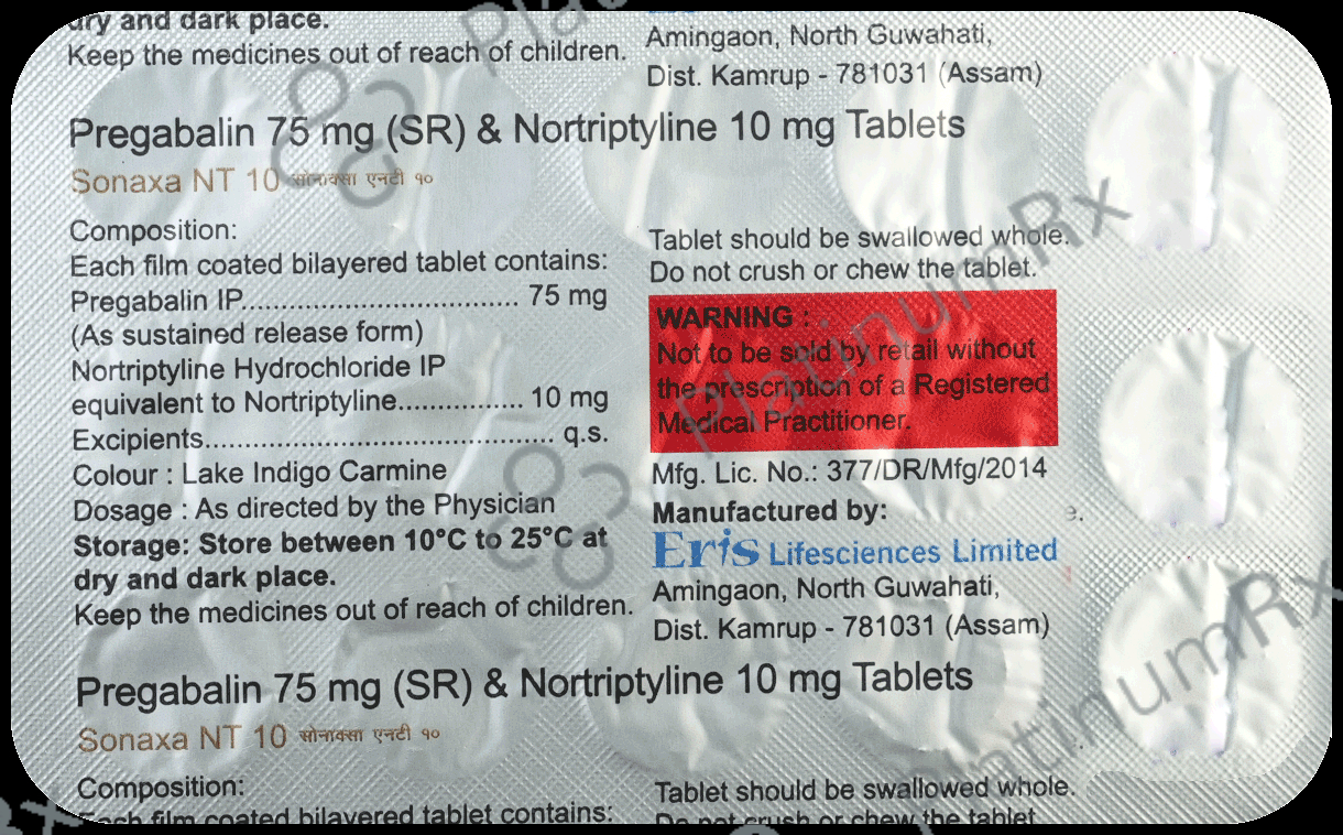 Sonaxa NT 75mg/10mg Tablet