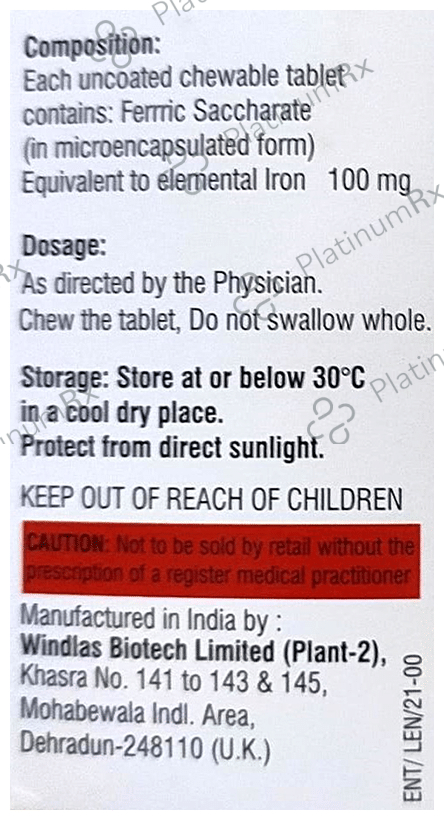 Lenziron Chewable Tablet