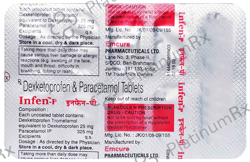 Infen P 25/325mg Tablet 10s