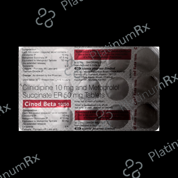 Cinod Beta 10/50mg Tablet ER 15s
