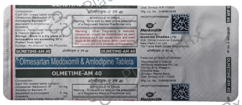 Olmetime AM 40 5/40mg Tablet 10s