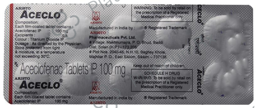 Aceclo 100mg Tablet 10s