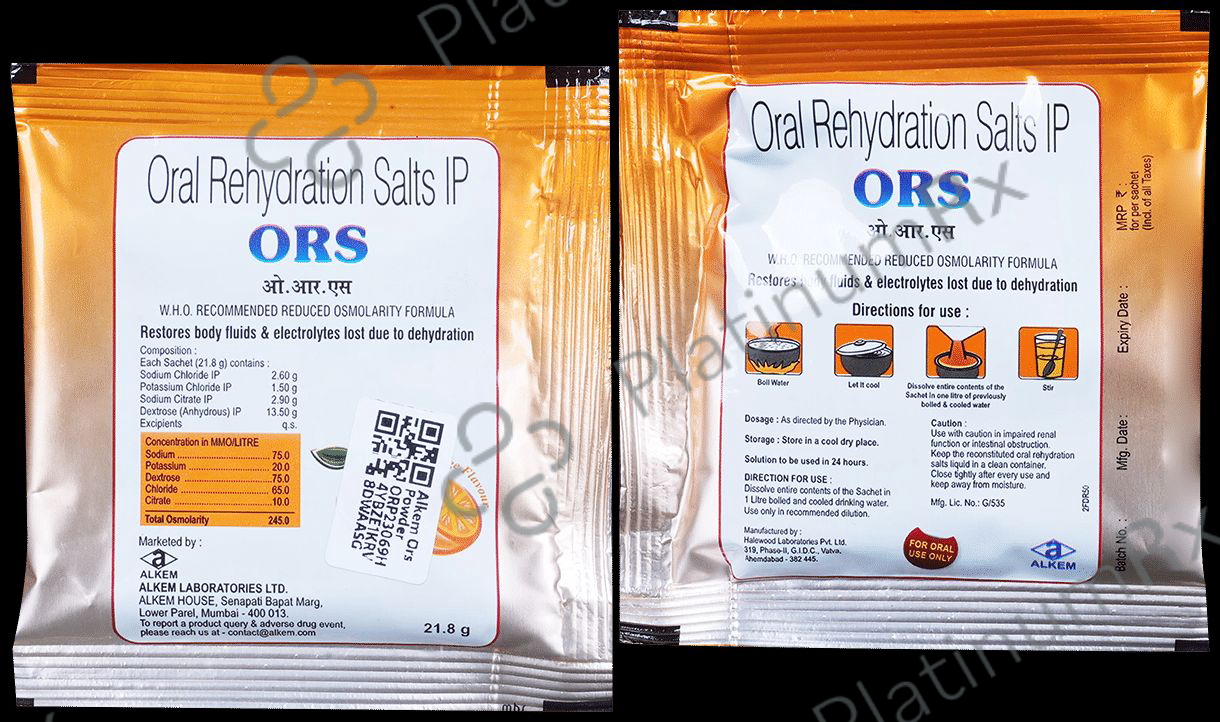 Alkem ORS INSTA Orange Flavor Powder 21.8gm