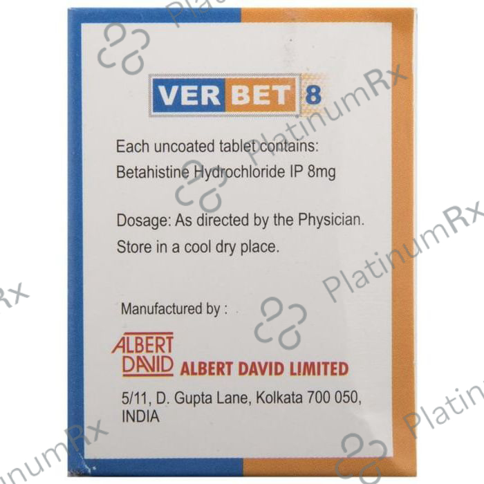 Verbet 8mg Tablet 10s